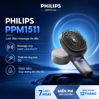 Lược Điện Massage Da Đầu PHILIPS 1511- giảm căng thẳng, kích thích tuần hoàn và dưỡng ẩm tóc