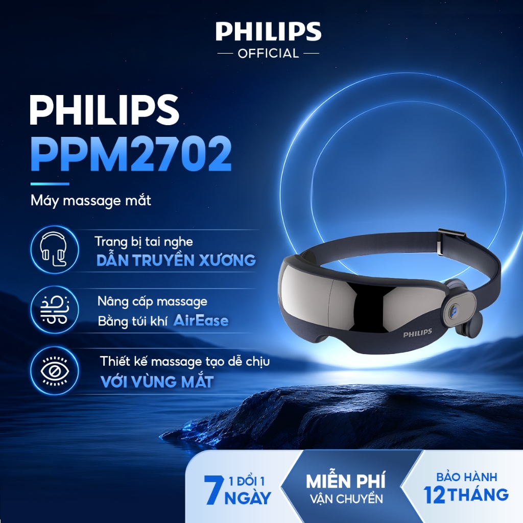 Máy Massage Mắt PHILIPS 2702-kết nối thông minh bluetooth phát âm nhạc