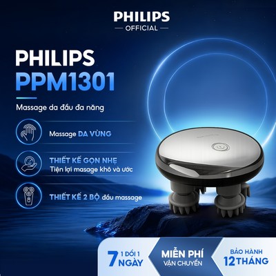 Máy Massage Da Đầu Đa Năng PHILIPS 1301-3101H -massage làm sạch,tiện lợi massage khô và ướt