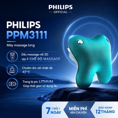 Máy Massage Lưng PHILIPS 3111-thiết kế sạc không dây hoạt động liên tục,thiết kế chiều cao 290mm