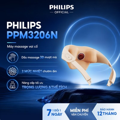 Máy Massage Vai Cổ Philips 3206N-6 đầu massage vị trí vai cổ và cơ thang thiết kế đai khóa cố định