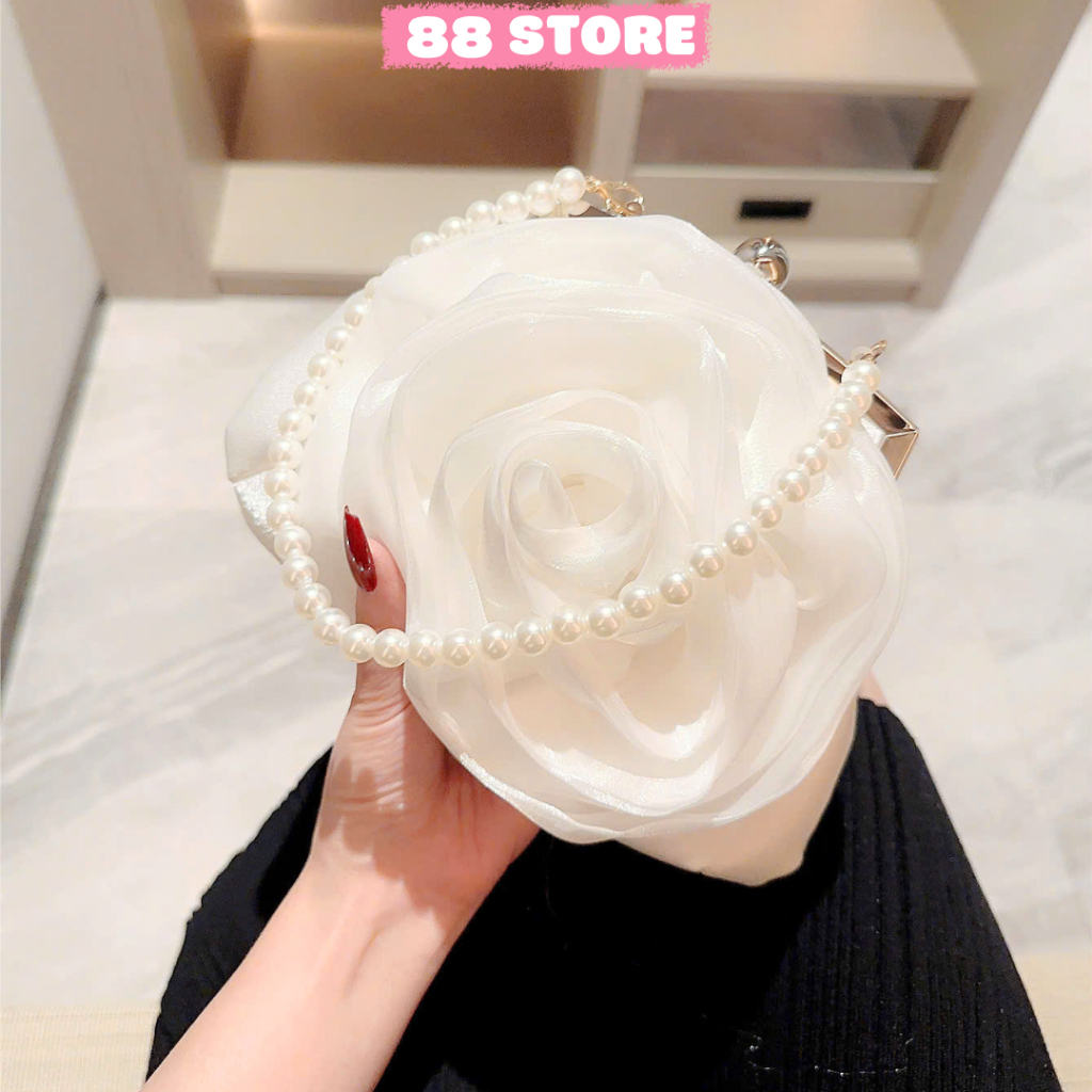 Túi xách nữ đi tiệc sang trọng 88STORE chất liệu lụa size 23cm A66