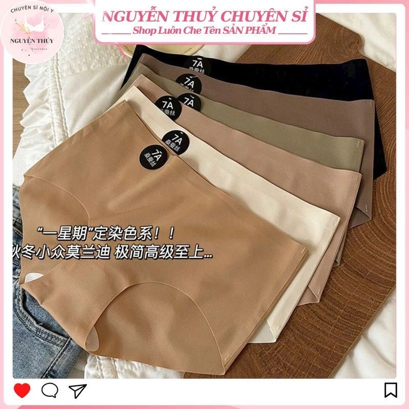 COMBO 10 quần lót nữ cao cấp su non không viền, siêu sang chảnh, mềm mại, kháng khuẩn, thoáng mát -7A su trơn