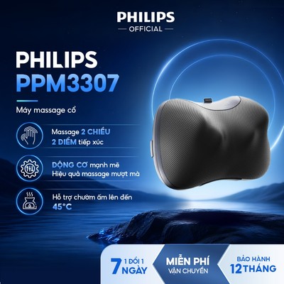 Máy Massage Cổ PHILIPS 3307 - Với 2 điểm tiếp xúc và 4 chế độ massage thư giãn chườm ấm nhiệt độ