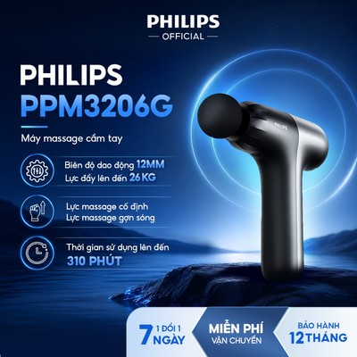 Máy Massage Cầm Tay PHILIPS 3206G- Động cơ mạnh mẽ, lực massage cố định & lực massage gợn sóng