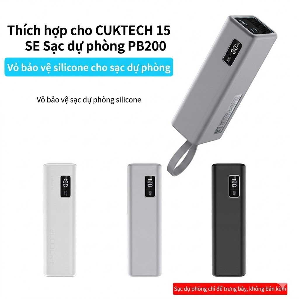 Ốp Bảo Vệ Silicon Cho Cuktech 15 SE (PB200) – Ốp Silicon Mềm Chống Trầy, Chống Va Đập, Bảo Vệ Toàn D