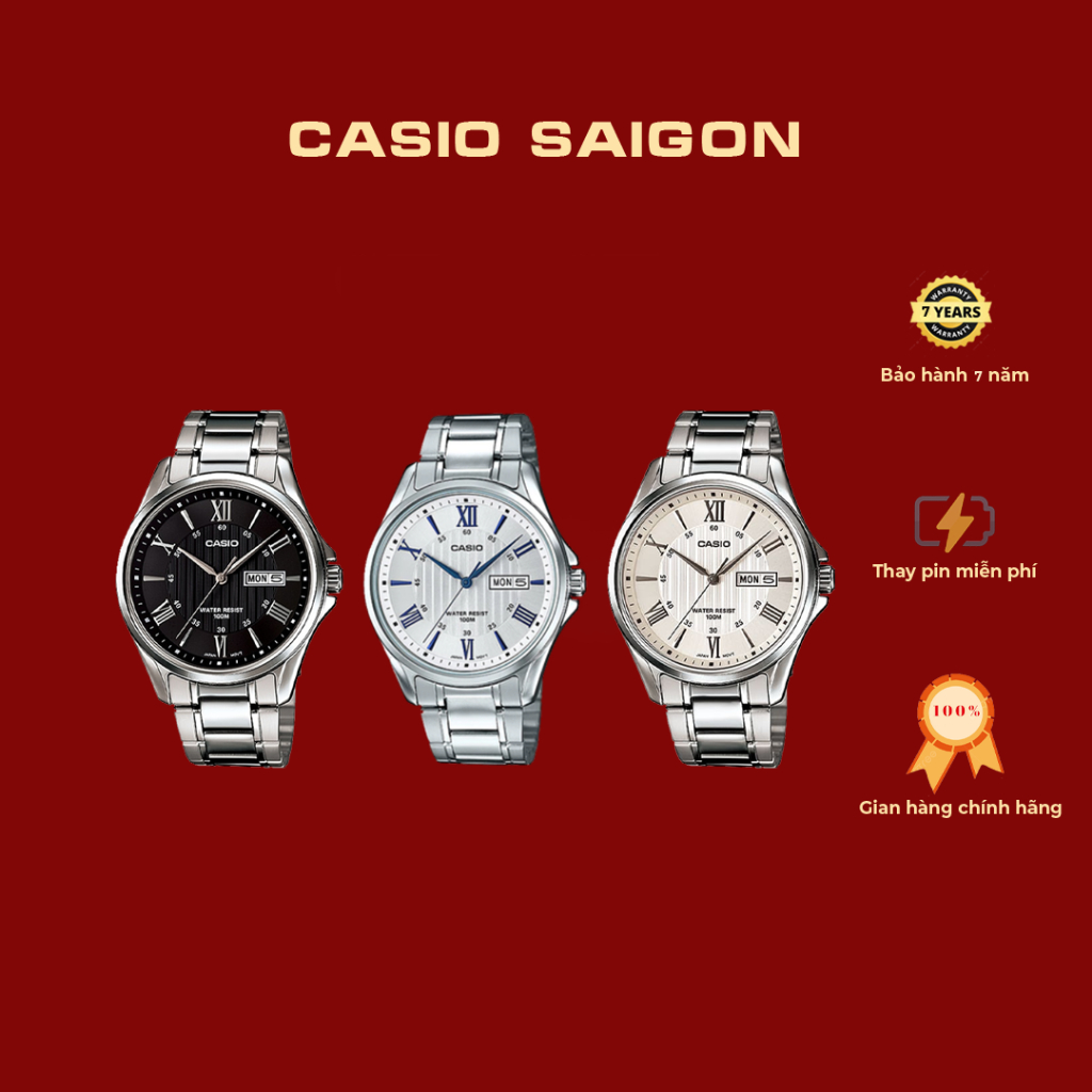 (Chính Hãng) Đồng Hồ Casio Nam MTP-1384D Size 41mm -10ATM - Bảo Hành 7 Năm