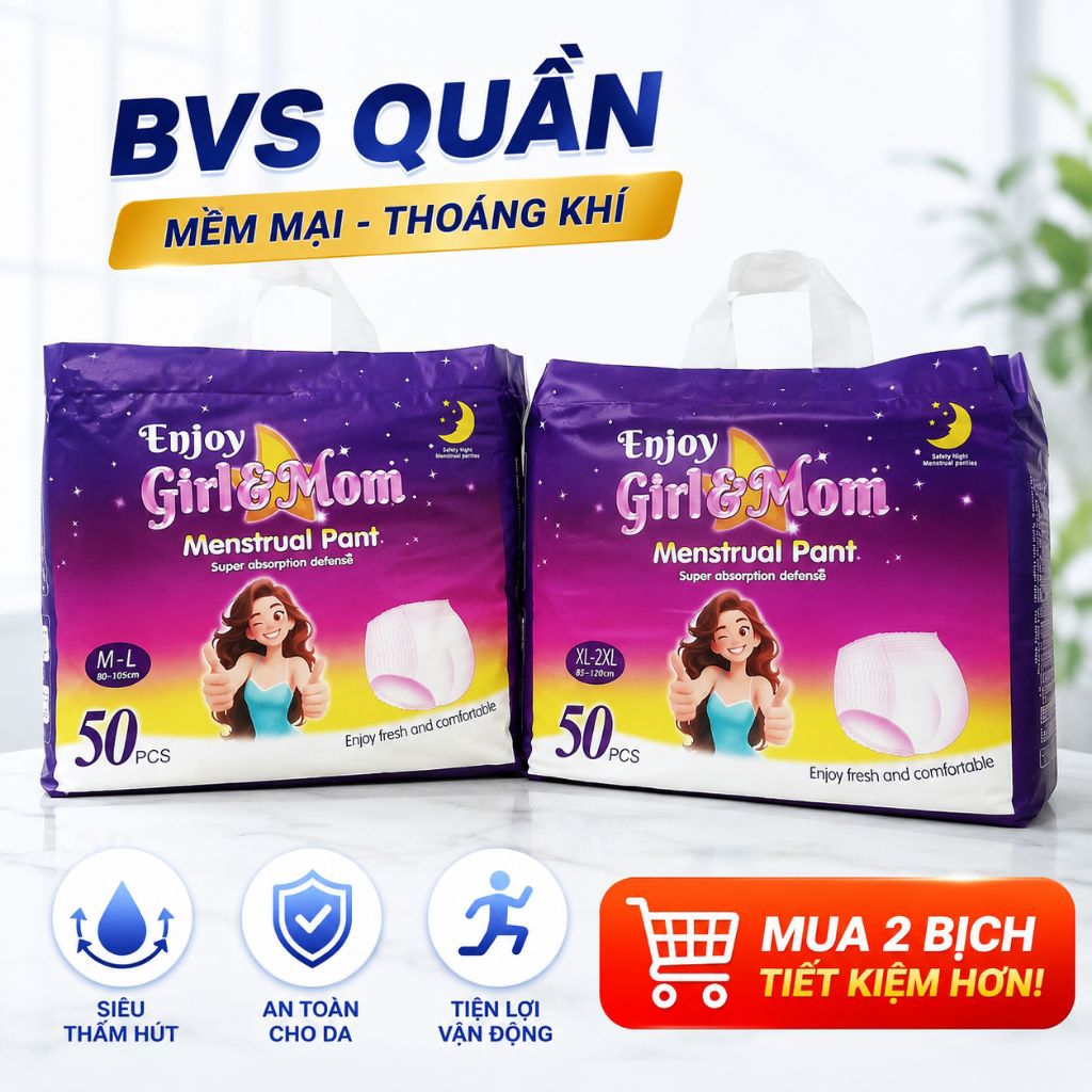 Băng Vệ Sinh Quần Enjoy Girl & Mom Mềm Mại Thoáng Khí, Chống Tràn Hiệu Quả