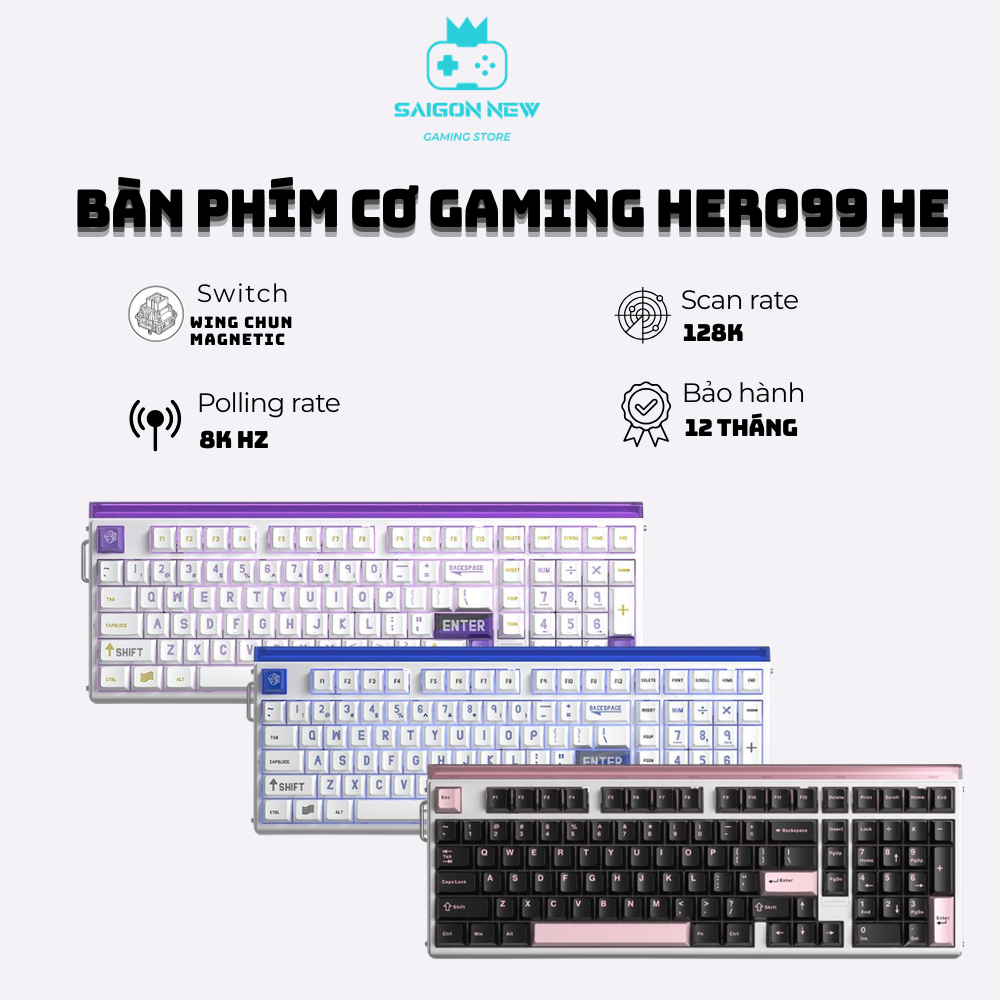 Bàn phím cơ Hero99 He - Bàn phím chơi game - Phù hợp Pc,laptop - Scan rate 128k -Thích hợp nhiều hệ điều hành