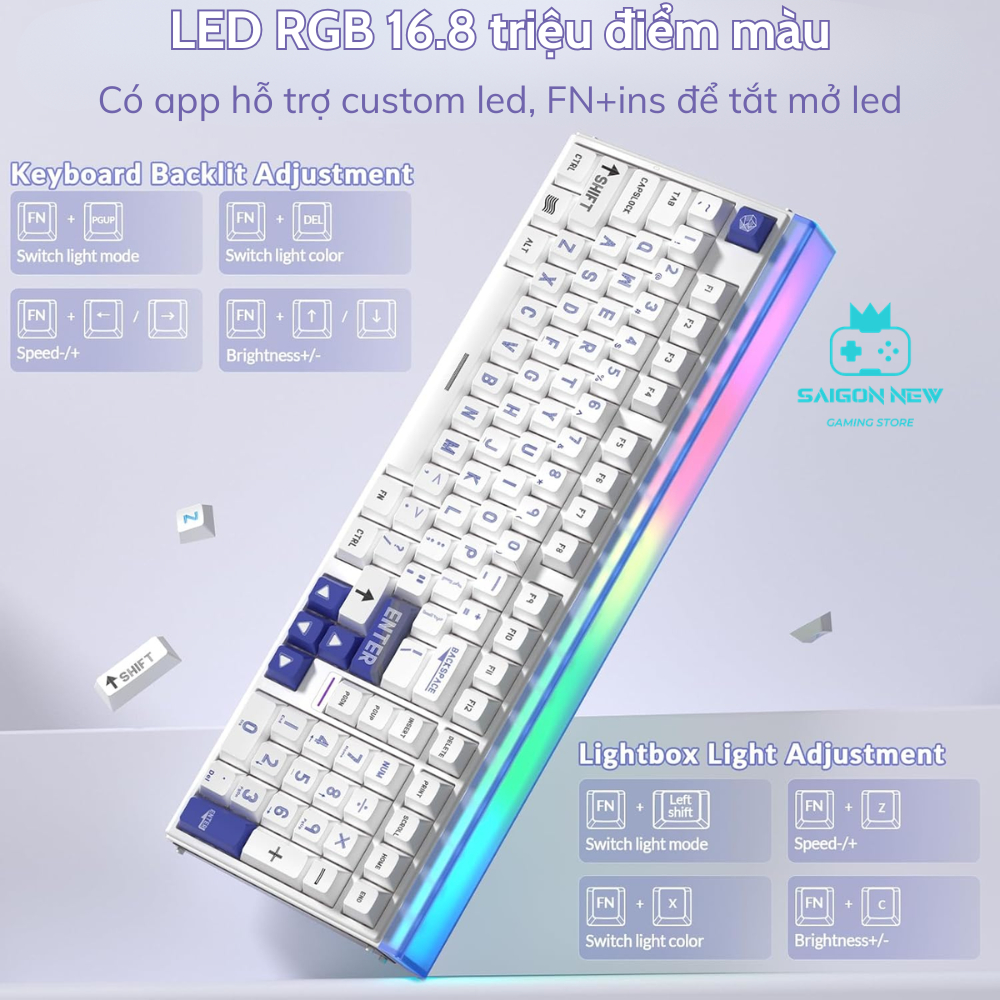 Bàn phím cơ Hero99 He - Bàn phím chơi game - Phù hợp Pc,laptop - Scan rate 128k -Thích hợp nhiều hệ điều hành | BigBuy360 - bigbuy360.vn