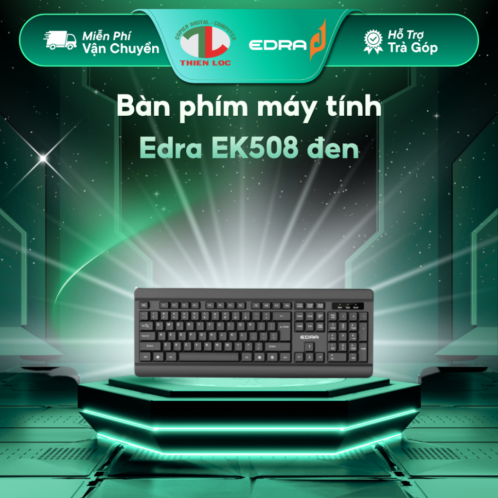 [ Full VAT ] Bàn phím máy tính Edra EK508 đen độ bền cao, Bảo hàng chính hãng