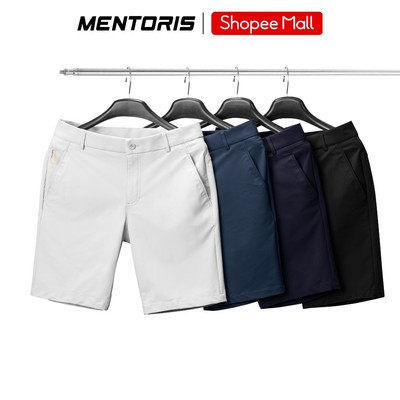 Quần Short Nam MENTORIS Vải Kaki Gió Mềm Mại, Co Giãn Linh Hoạt, Form Gọn Người, Thoải Mái MCSC20S012