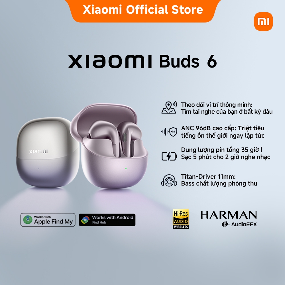Tai nghe bluetooth Xiaomi Buds 6 | ANC 96dB cao cấp | Âm thanh lossless | Thời lượng pin dài | BigBuy360 - bigbuy360.vn