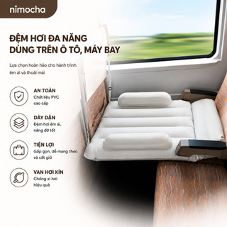 Đệm đi máy bay cho bé cao cấp, Giường hơi cho bé đi tàu tiện lợi, Đệm ô tô ghế sau cho bé bơm hơi chịu tải lớn an toàn
