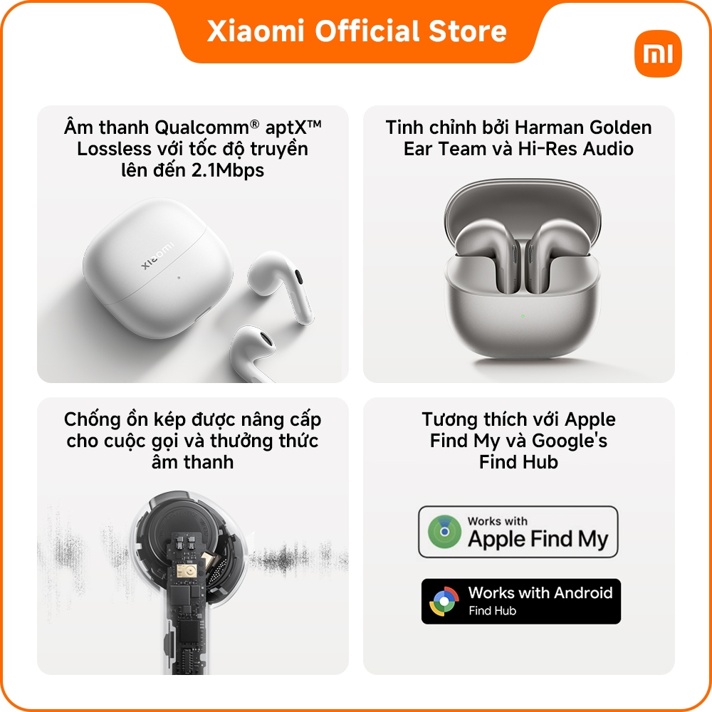 Tai nghe bluetooth Xiaomi Buds 6 | ANC 96dB cao cấp | Âm thanh lossless | Thời lượng pin dài | BigBuy360 - bigbuy360.vn