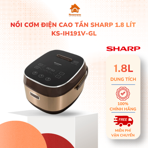 KS-IH191V-GL - Nồi cơm cao tần Sharp 1.8 lít KS-IH191V-GL - CHÍNH HÃNG