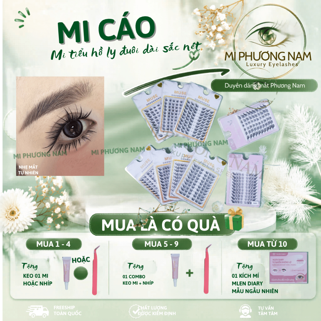 Mi Cụm Mi Cáo Muse - Mi Đuôi Cáo Mắt Sắc Nét, Dễ Gắn, Hot Trend Makeup | Mi Phương Nam