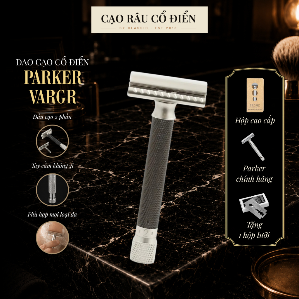 Dao cạo râu Parker VARGR – Graphite