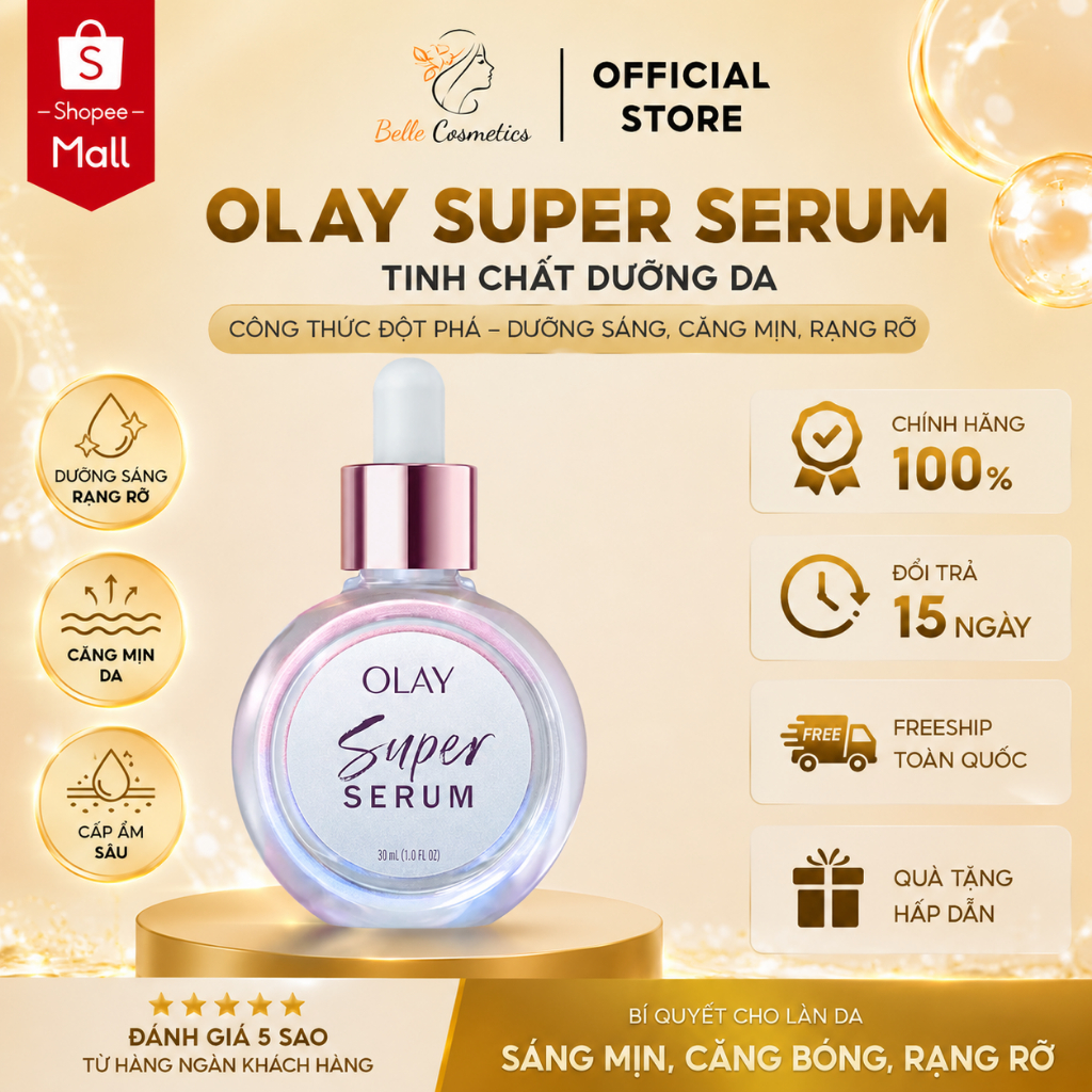 Super Serum OLAY 5 Dưỡng Chất giảm nếp nhăn và Siêu dưỡng ẩm 5in1 OLAY SUPER SERUM 30ml