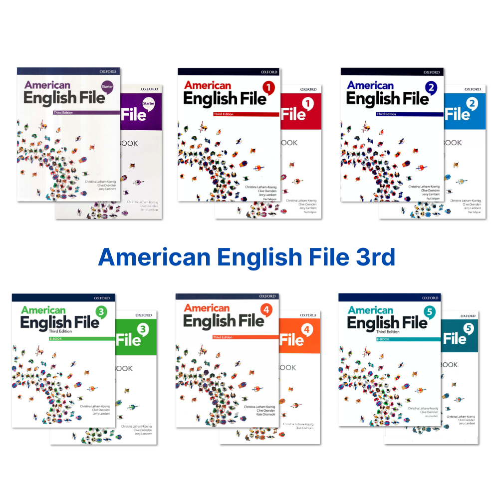 Sách - American English File 3rd - Level Starter đến 5 - Bản in laser Tặng audio