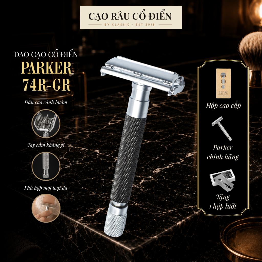 Dao Cạo Râu Parker 74R-Graph Safety Razor