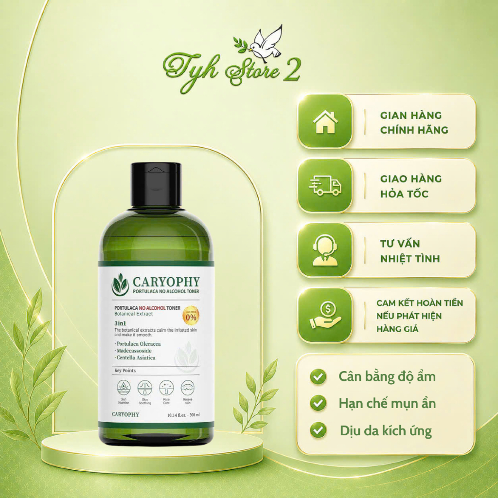 Nước hoa hồng CARYOPHY 300ml (Caryophy Portulaca Toner 300ml)