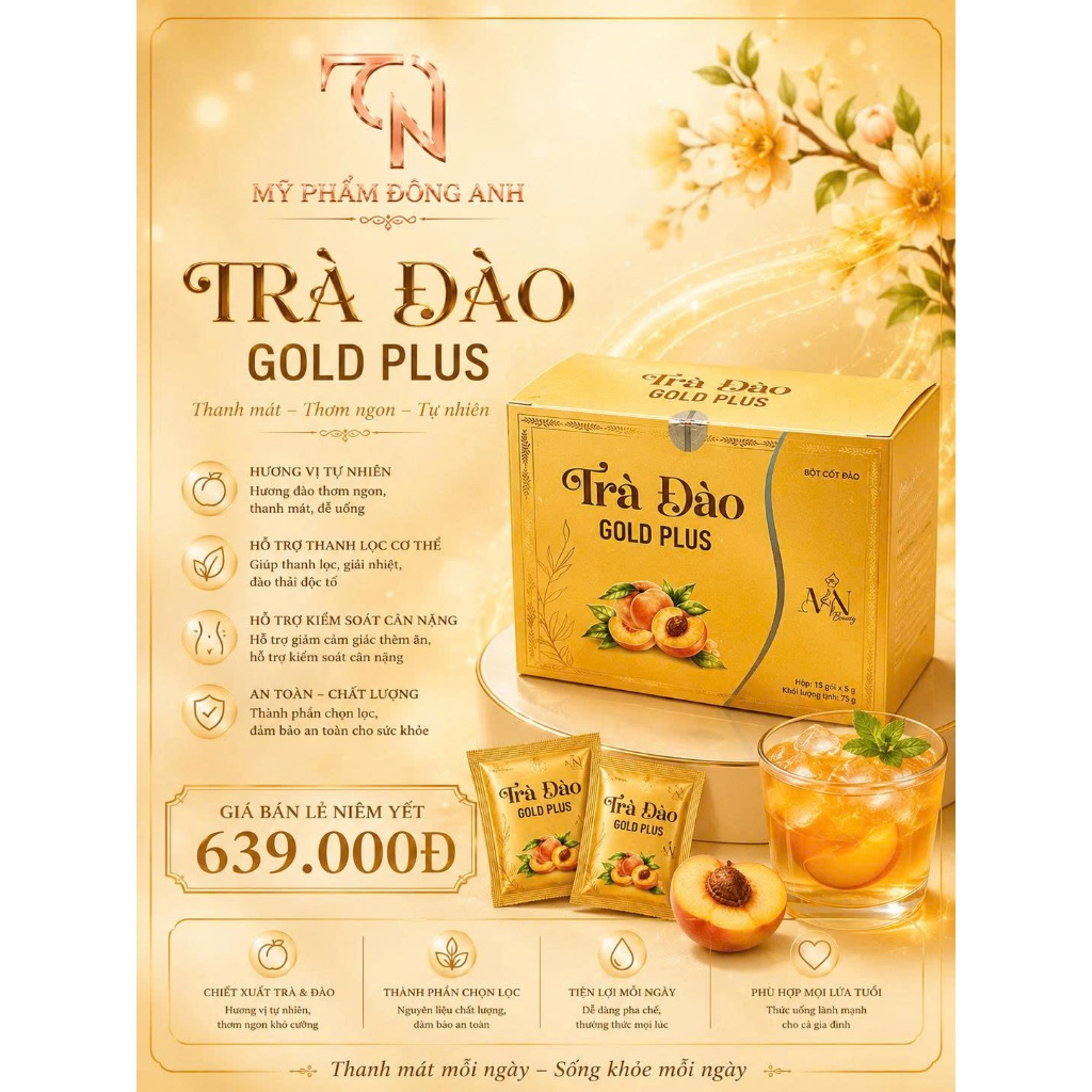 [Chính Hãng] Trà Đào Gold Plus, Premium Plus Mỹ Phẩm Đông Anh NGUYỄN HUỲNH NHƯ