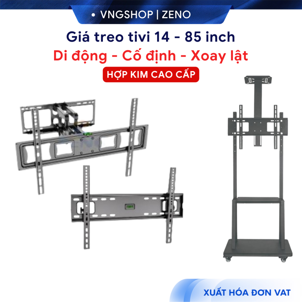 Giá treo tivi 43/49/50/55/65/75/85 inch cố định/xoay lật đa hướng - hợp kim cao cấp - Siêu mỏng - BH