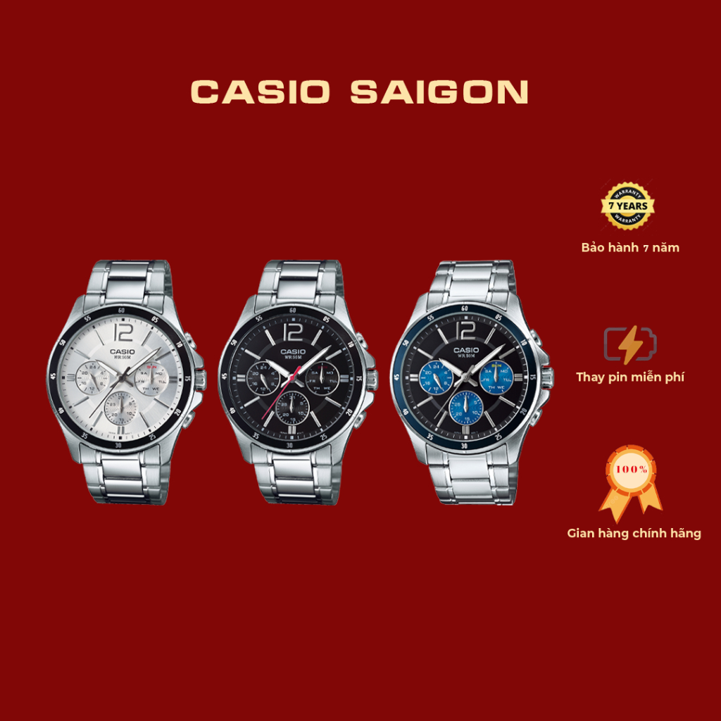(Chính Hãng) Đồng Hồ Casio Nam MTP-1374D Size 42mm - Bảo Hành 7 Năm