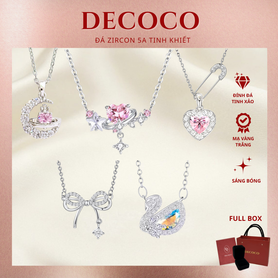 Dây chuyền vòng cổ nữ DECOCO ACC đính đá lấp lánh GRACE ( kèm Túi giấy + Hộp + Thiệp )