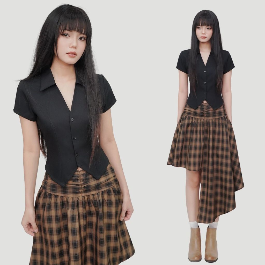 DALLA Áo sơ mi ôm 3 nút tay ngắn (SM10) Rosiya Shirt HOT! | BigBuy360 - bigbuy360.vn