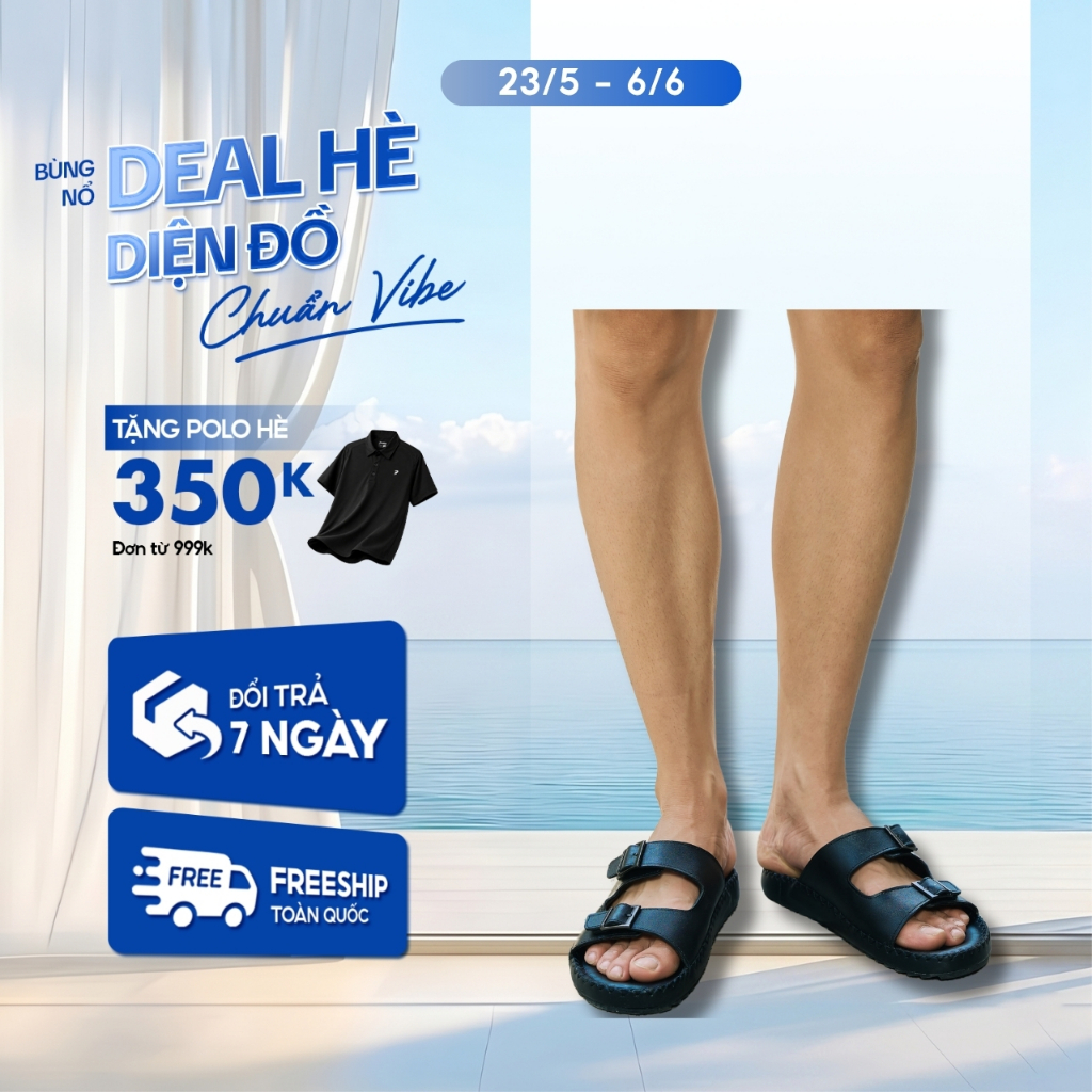 Dép Da Nam Quai Ngang Feaer Chất Liệu Da Cao Cấp - FEAER