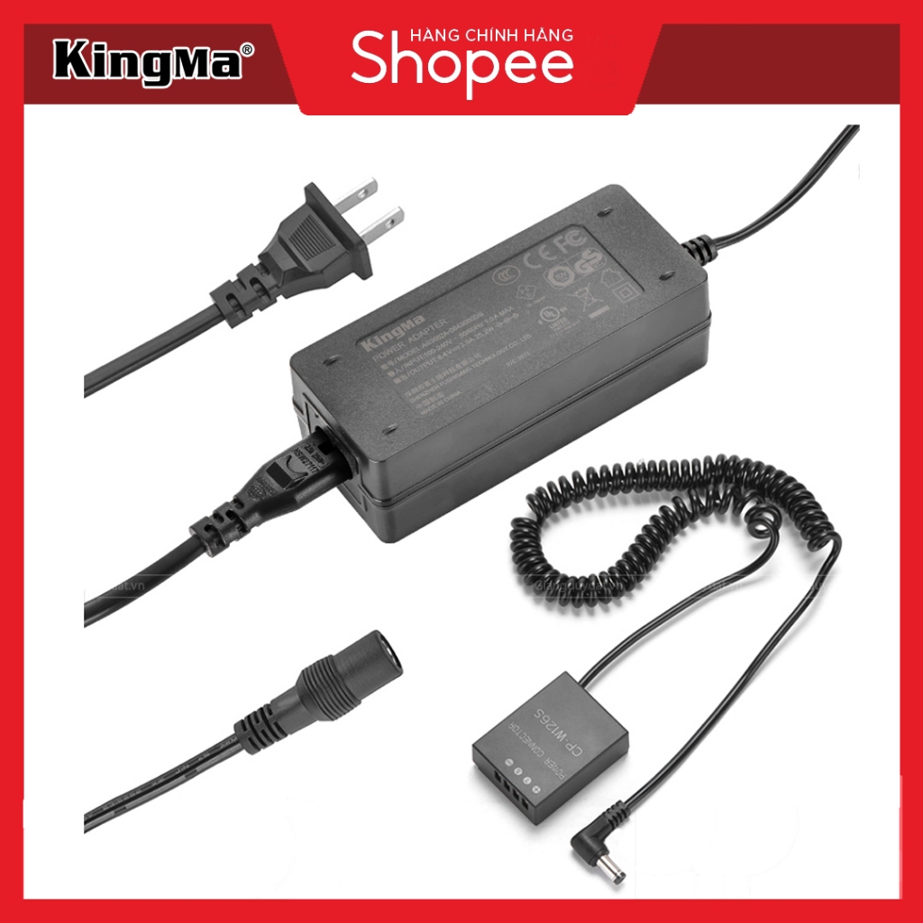 Bộ Pin Giả Kingma NP-W126 Kèm Bộ Chuyển Đổi Nguồn Điện EU Plug Power Adaprter - Chính Hãng  l W-126 