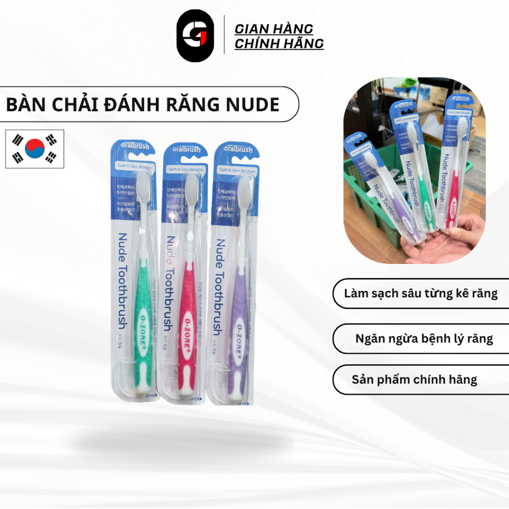 Bàn chải đánh răng cao cấp Nude Hàn Quốc Good1 làm sạch sâu bảo vệ răng giảm hôi miệng