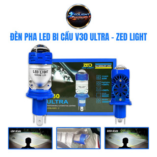 Đèn Pha Bi Cầu ZED LIGHT V30 Ultra - Ánh Sáng Sắc Nét, Chiếu Rọi Mọi Cung Đường, Tầm Nhìn Xa Tới 250m, Lắp Oto Xe Máy