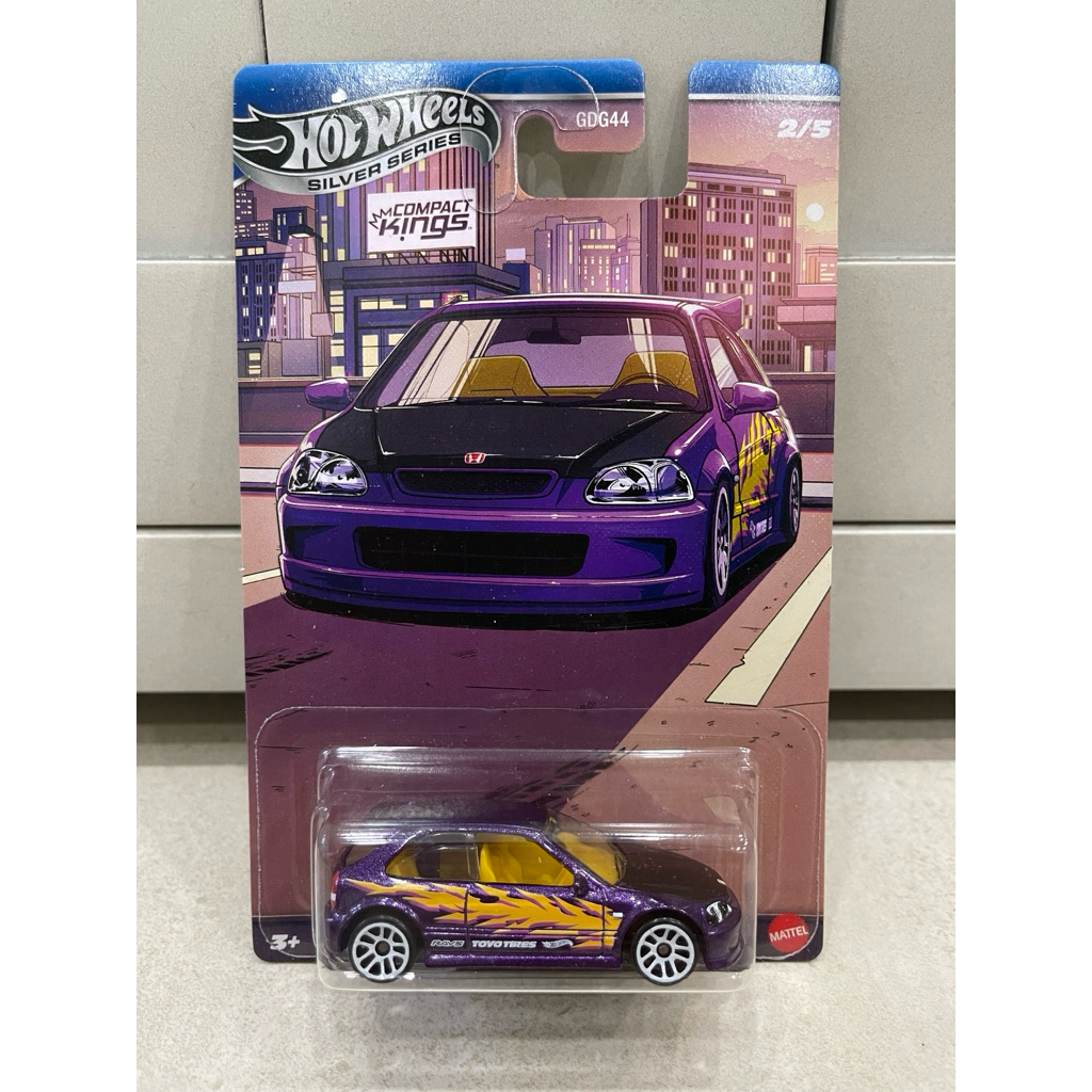 Xe mô hình đồ chơi cơ bản Hotwheels 1:64 - SILVER SERIES - '99 Honda Civic Type R (EK9)