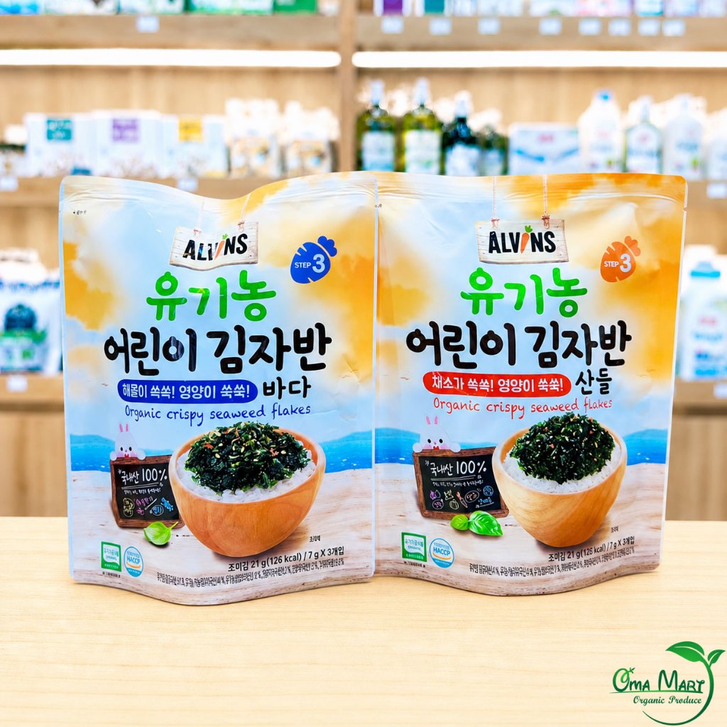 Rong Biển Rắc Cơm Hữu Cơ Cho Bé Alvins - an toàn, tiện dụng, ngon lành