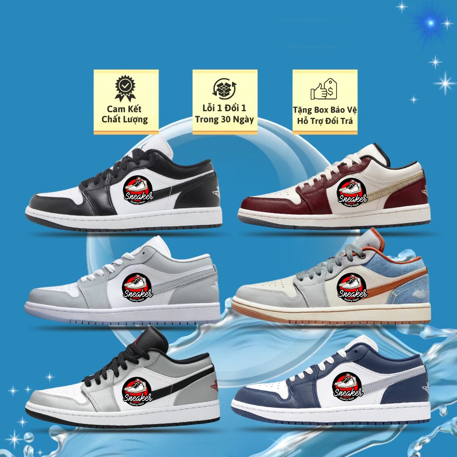 Giày Thể Thao Nam Nữ Cổ Thấp Đủ Màu, Giày Sneaker JD1 Low Hàng Cao Cấp Full Box Size 36-46