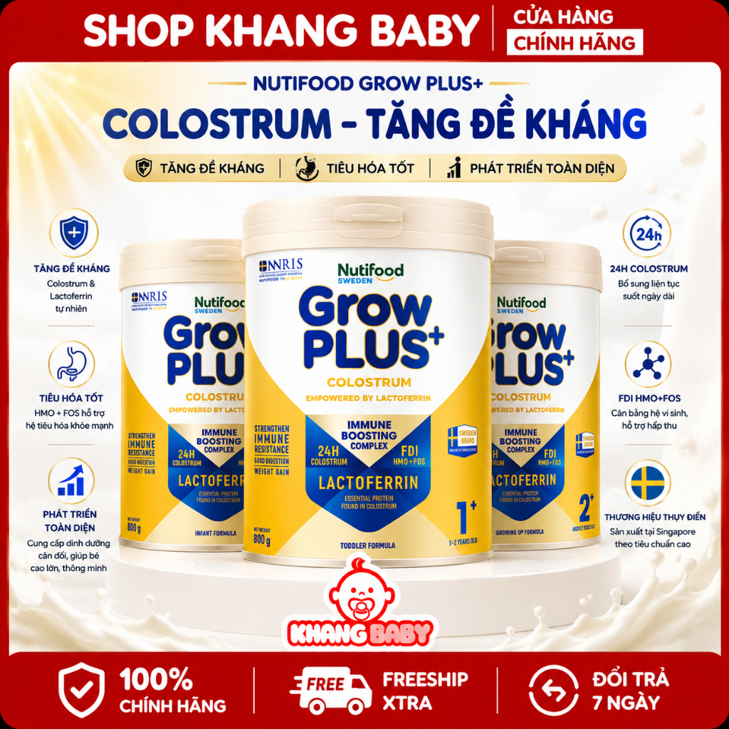 Sữa bột Nutifood Sweden GrowPLUS+ Colostrum Lactoferrin cho bé