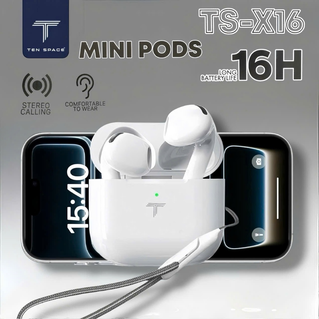 Tai nghe bluetooth TenSpace TS-X16 nhỏ nhẹ, pin tốt Citycase