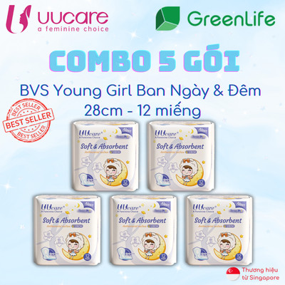 Combo BVS UUcare Young Girl ngày và đêm 28cm 12 miếng