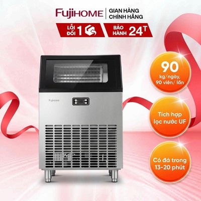 Máy Làm Đá Thương Mại Fujihome IM90 - Tích Hợp Lọc Nước UF, Làm Đá Nhanh, Công Suất 90kg/Ngày