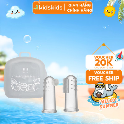 Bộ Bàn Chải Và Rơ Lưỡi Xỏ Ngón Silicon Cho Bé Marcus & Marcus, Từ Sơ Sinh