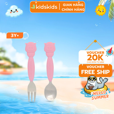 Bộ Thìa Nĩa Ăn Dặm Cho Bé Marcus & Marcus, Từ 3 Tuổi - Pokey