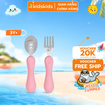 Bộ Thìa Nĩa Ăn Dặm Cho Bé Easy Grip Marcus & Marcus, Từ 3 Tuổi - Pokey