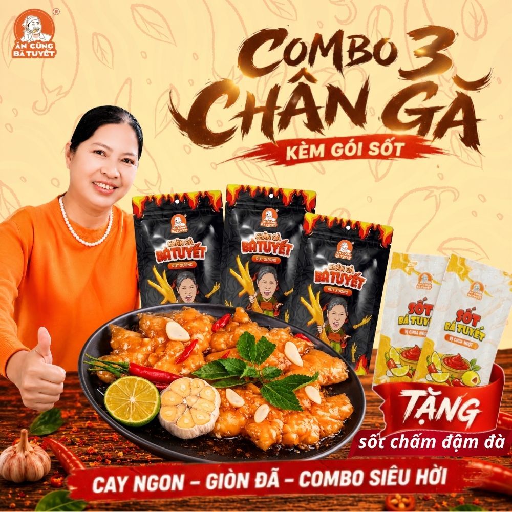 X3 COMBO 3 CHÂN GÀ KÈM GÓI SỐT - ĂN CÙNG BÀ TUYẾT M114