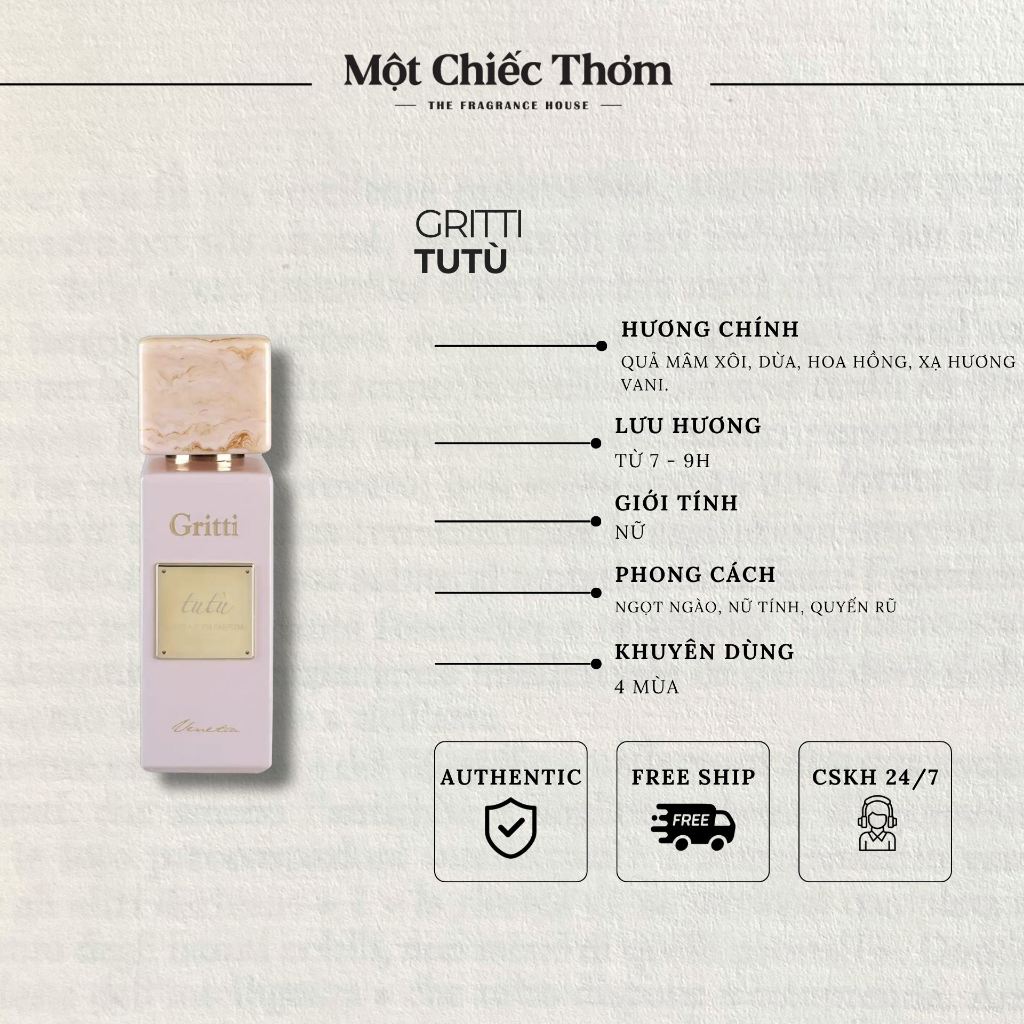Gritti Tutu - Nước hoa nữ 10ml/20ml/30ml