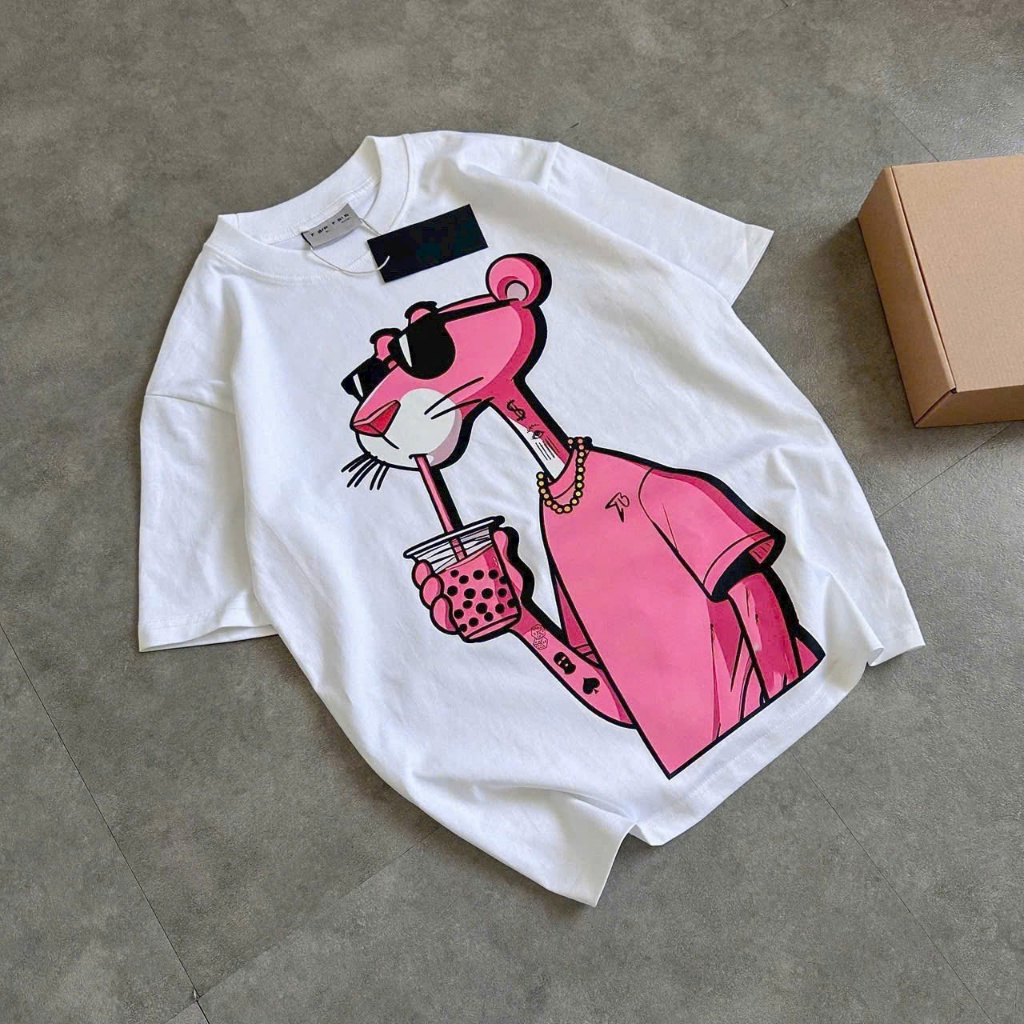 [Vải Xịn] Áo Thun Pink Panther Bubble Tea Cotton Cao Cấp - Mỹ Tú Store
