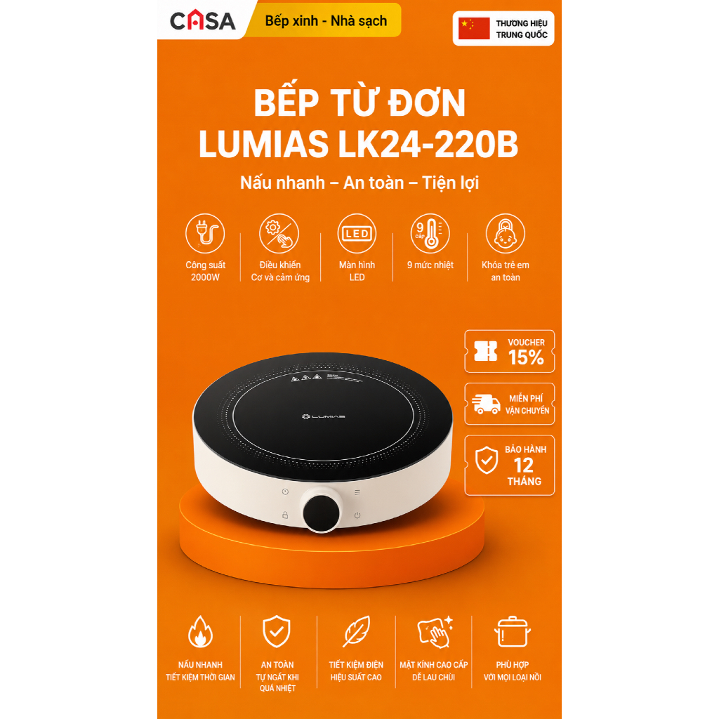 Bếp Từ Đơn Lumias LK24-220B