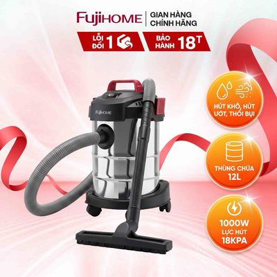 Máy Hút Bụi Khô & Ướt Fujihome VC12N – Lực Hút Mạnh, Đa Năng | Bảo Hành 24 Tháng